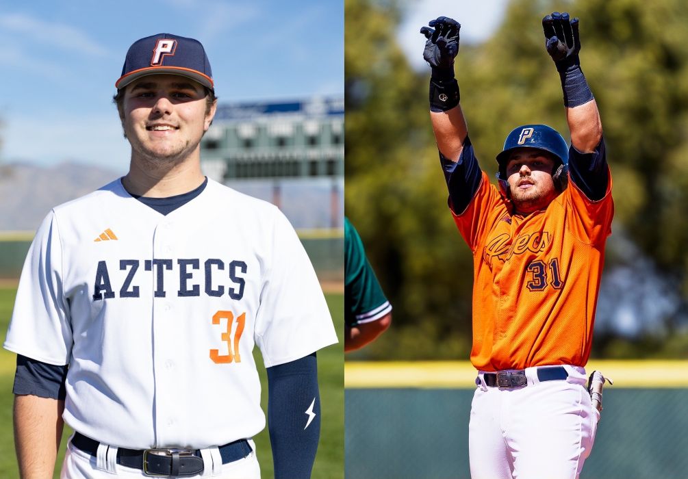 Sophomore infielder Jackson Glueck was named ACCAC Division II Player of the Week after he batting .600 (6-for-10) with six RBIs, five runs scored and four walks during the week of Apr. 5-11. Photos by Stephanie van Latum and Gilbert Alcaraz