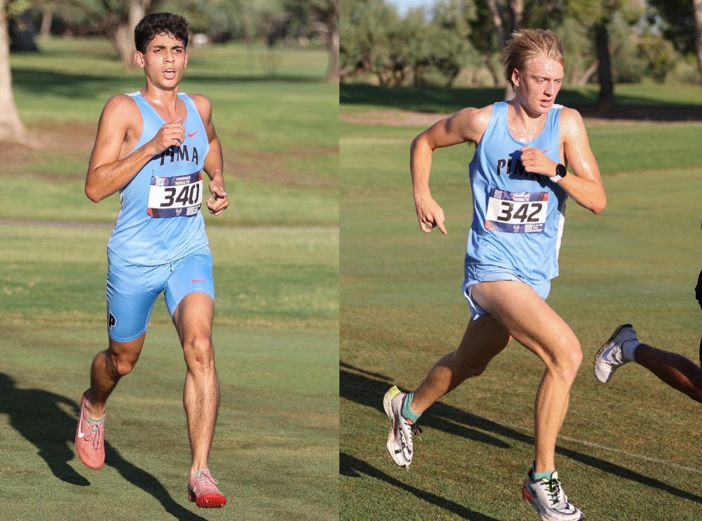 Freshman Jose Hernandez (Rio Rico HS) was the top finisher for the Aztecs as he took 32nd place in the 8K race at the Dave Murray Invitational. He closed it out with a time of 25:52.4 while fellow freshman Kallen McCracken placed 46th with a time of 26:30.6. The Aztecs took seventh place in the final team standings with a total of 189 points. Photos by Stephanie van Latum