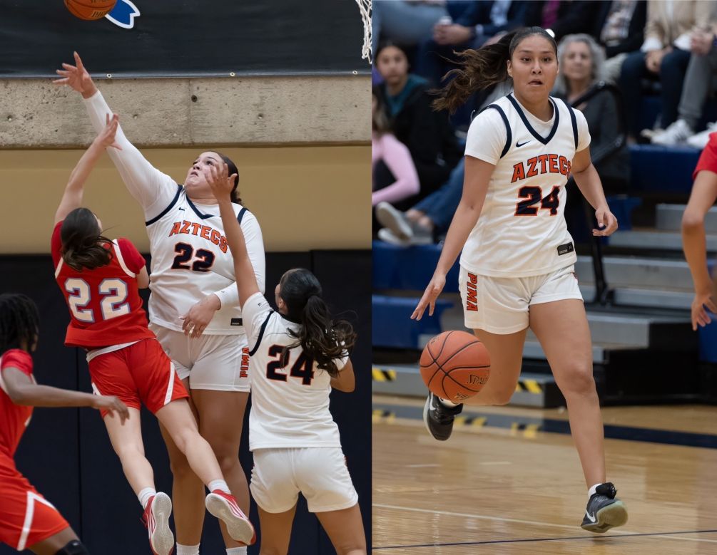 Sophomore Kiley Sours-Miller scored a game-high 26 points on 12-for-19 shooting with nine rebounds while fellow sophomore Melicia Nelson fell short of a triple-double with 11 points, nine rebounds and eight assists as the No. 4 seeded Aztecs Women's Basketball team beat Des Moines Area Community College 71-64 to advance to the Elite Eight matchup on Thursday vs. No. 12 Union College of Union County at 2:00 p.m. (EST); 11:00 a.m. Tucson time. Photos by Stephanie van Latum
