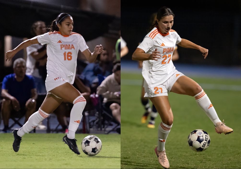 Sophomore Samantha Mendez (Tucson Magnet HS) scored the game-tying goal with under 10 seconds left while freshman Ava Dagnino (Salpointe Catholic HS) netted two goals as the No. 10 ranked Aztecs Women's Soccer team finished in a 3-3 tie with Cochise College in a non-conference game. The Aztecs are 6-1-5 overall. they are back on the pitch on Friday against GateWay Community College in Phoenix at 1:45 p.m. Photos by Stephanie van Latum